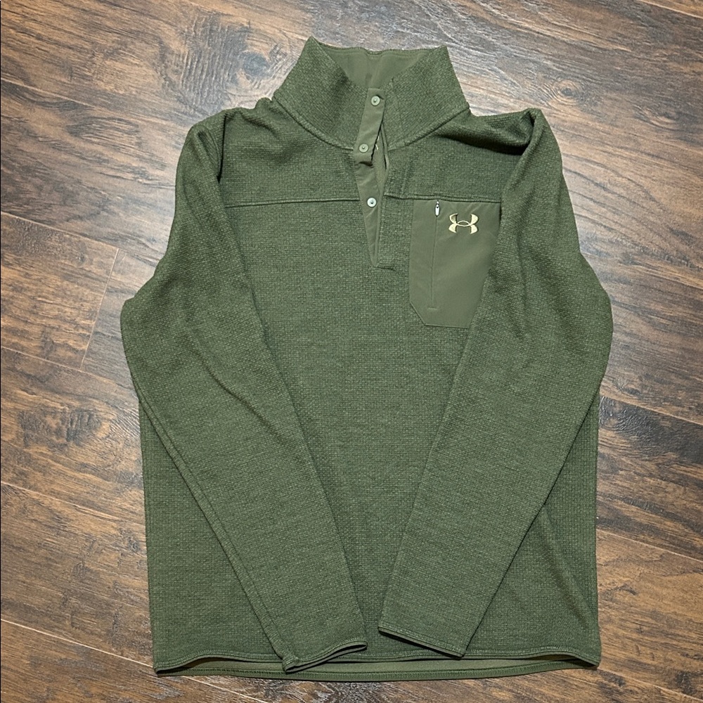 Under Armour Olive Green Quarter Button Pullover